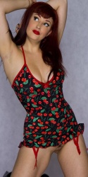 Eden Cherry Dress Pinup for Nude Muse