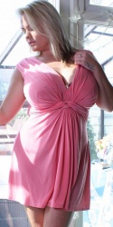 Charley Green Pink Dress Curves for Busty Brits