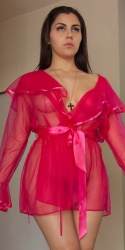 Valentina Nappi Pink Sheer Robe for Zishy